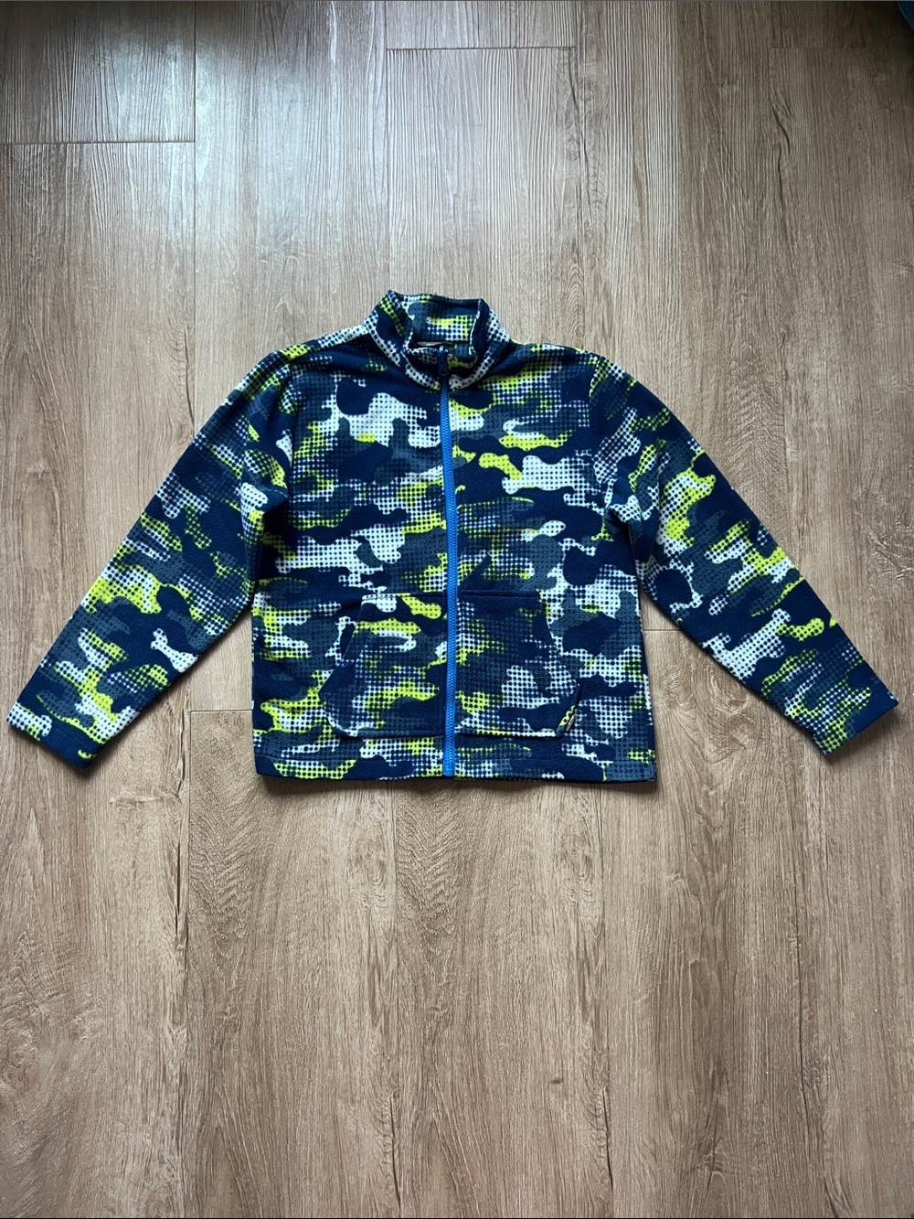 Eddie Bauer Boy's Multicolor Camo Full Zip Fleece Sweater Size Medium (10/12)